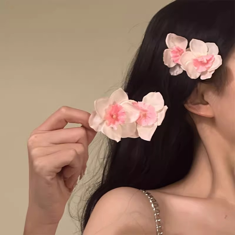 Photography Yellow - Sweet Pink /Yellow Double Flowers Hair