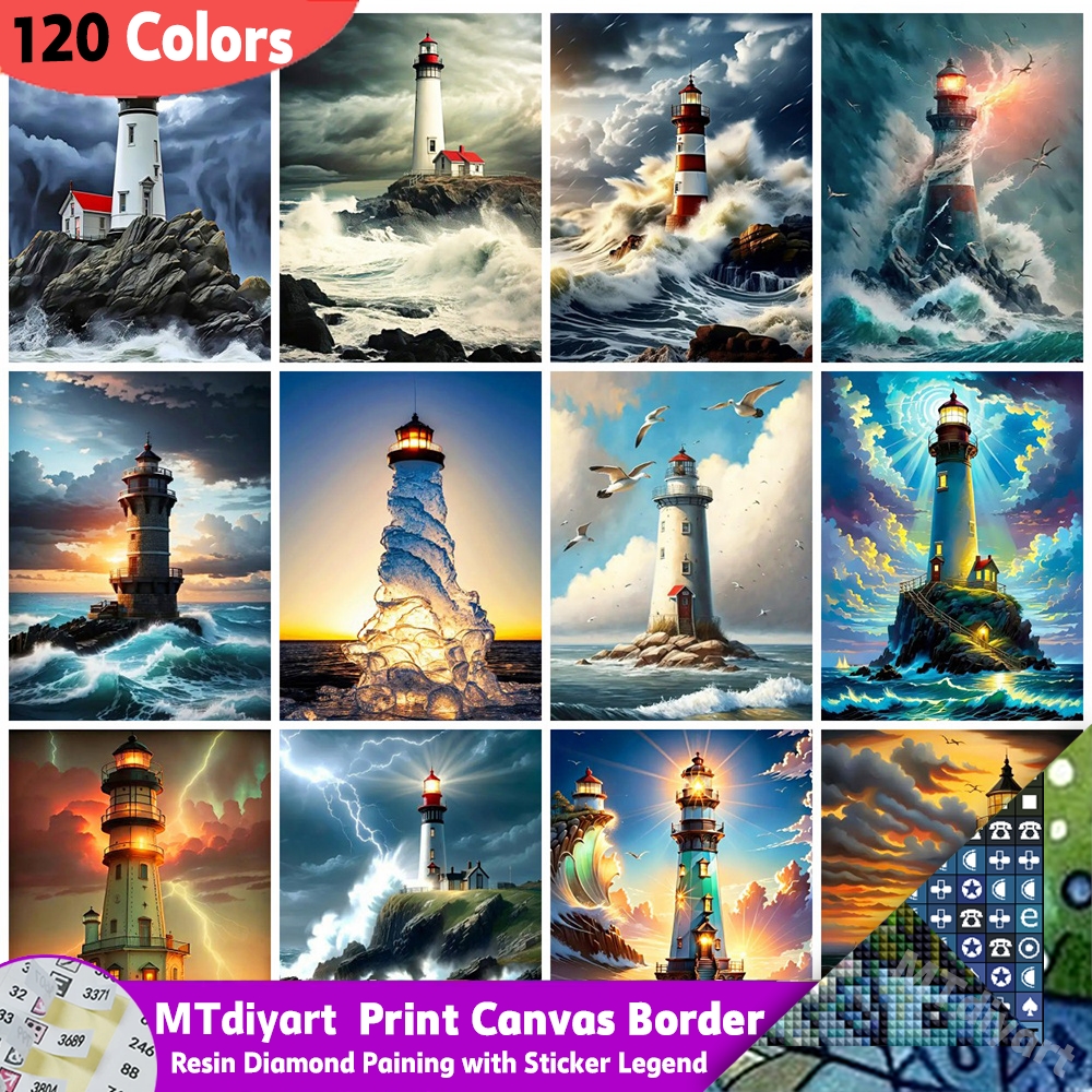 Photography Angle - New Arrivals Landscape Full Drill Lighthouse