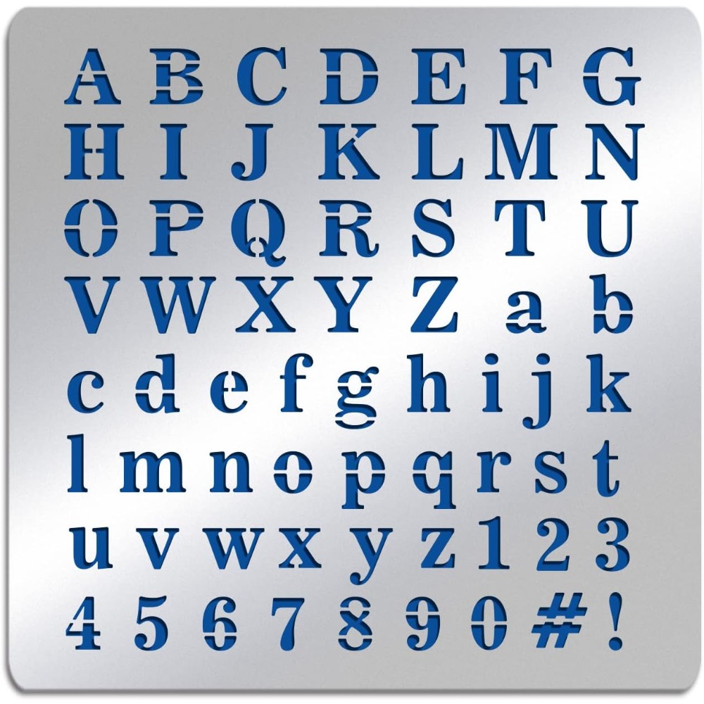 Photography Font - Matte Metal Letters Stencils, A to