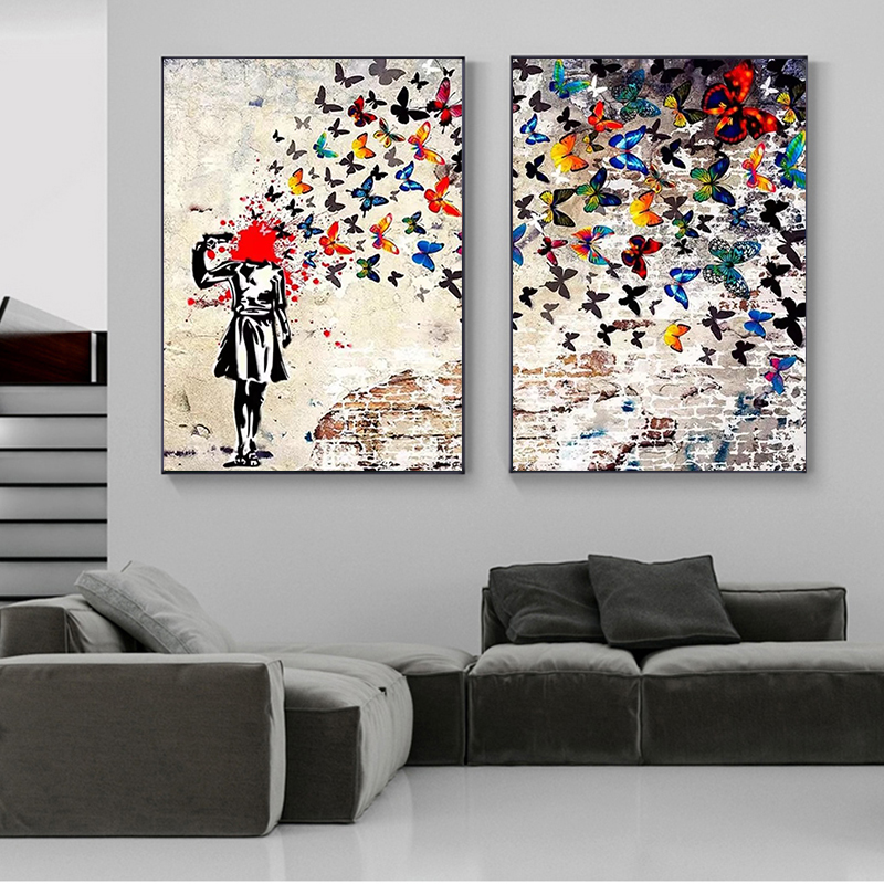 Photography Types - Banksy Butterfly Girl Poster and Prints