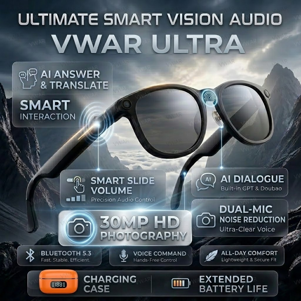 Photography Videos - VWAR Smart Glasses with 3600mAh Charging