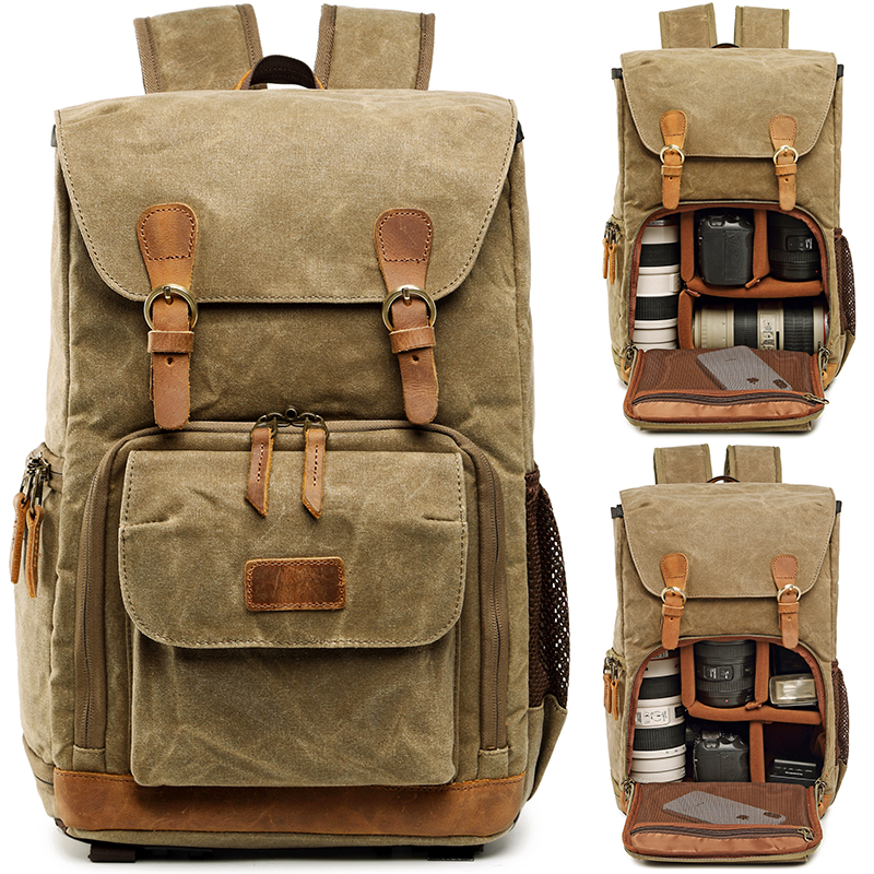 Photography Vintage - Vintage Batik Canvas Camera Backpack Travel