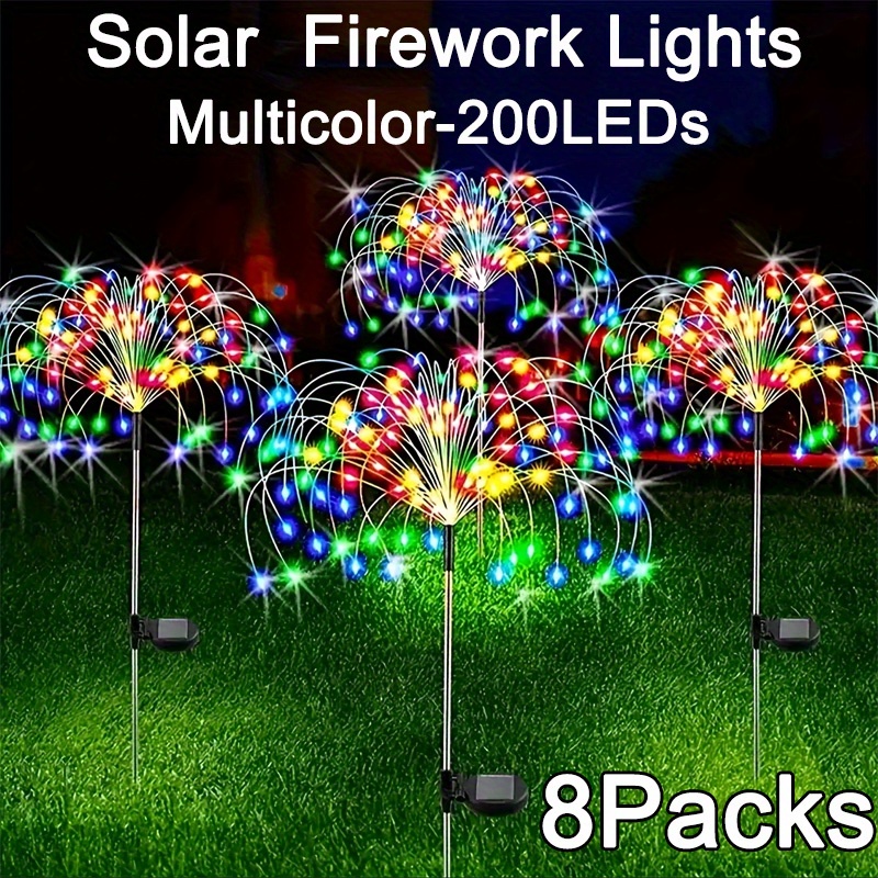 Photography Yellow - 8-Mode Solar Firework Lights with 200