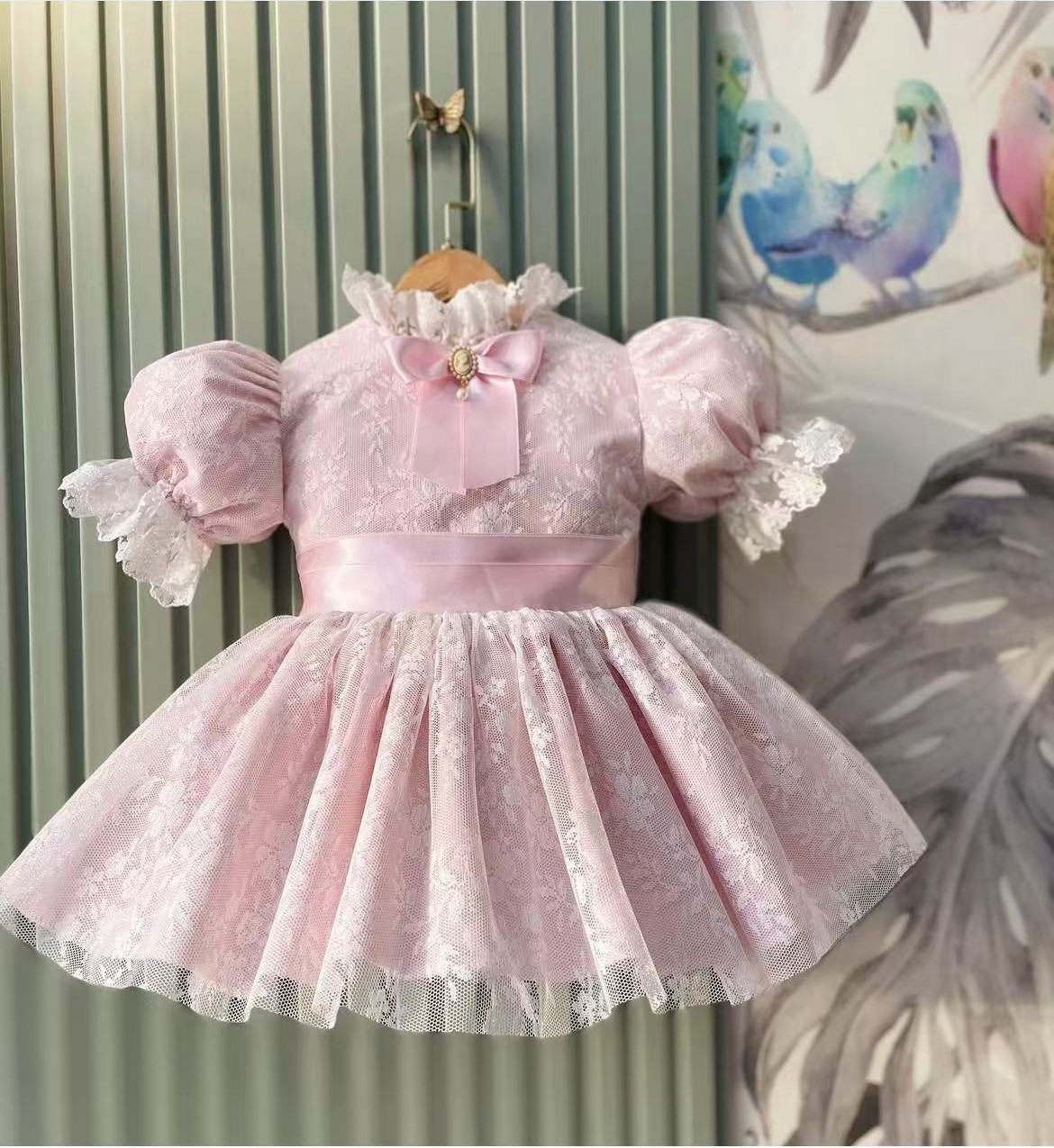 Photography Vintage - 0-12Y Baby Girl Summer Pink Mesh