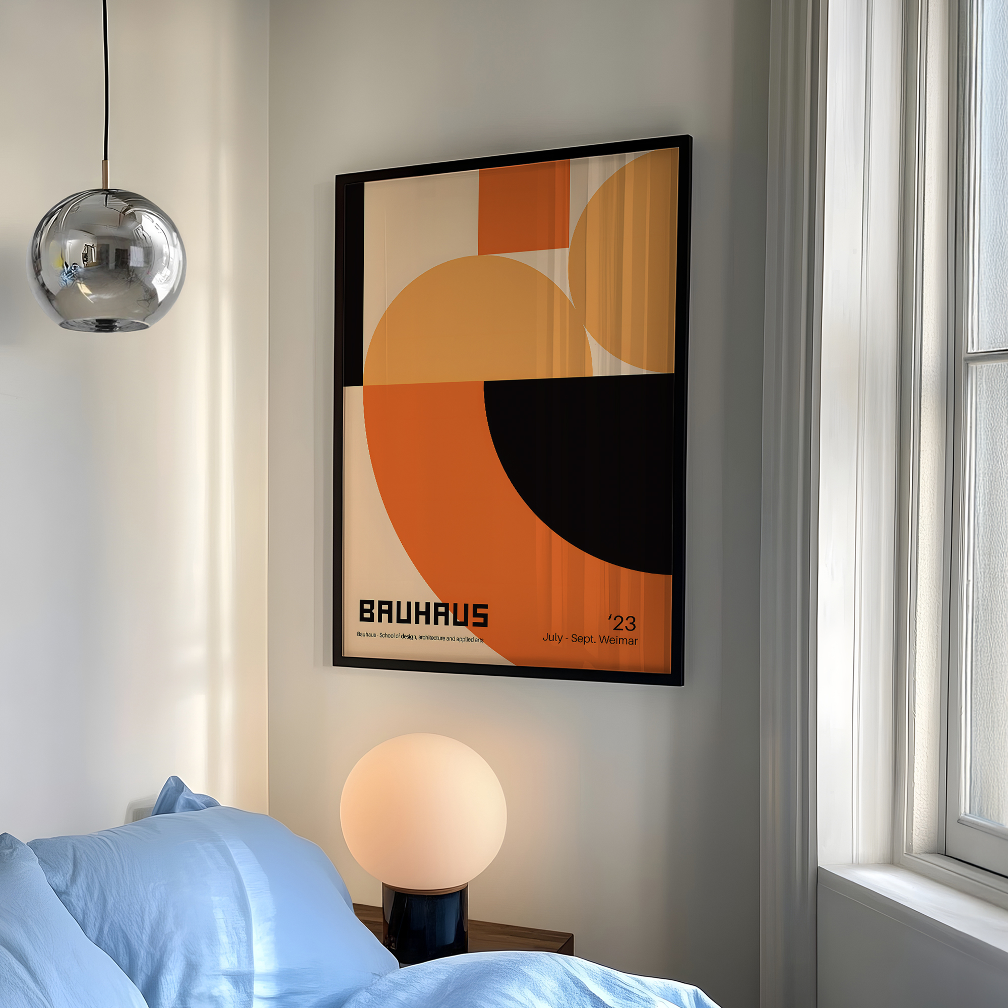 Photography Types - Modern Geometry Bauhaus School Orange Wall