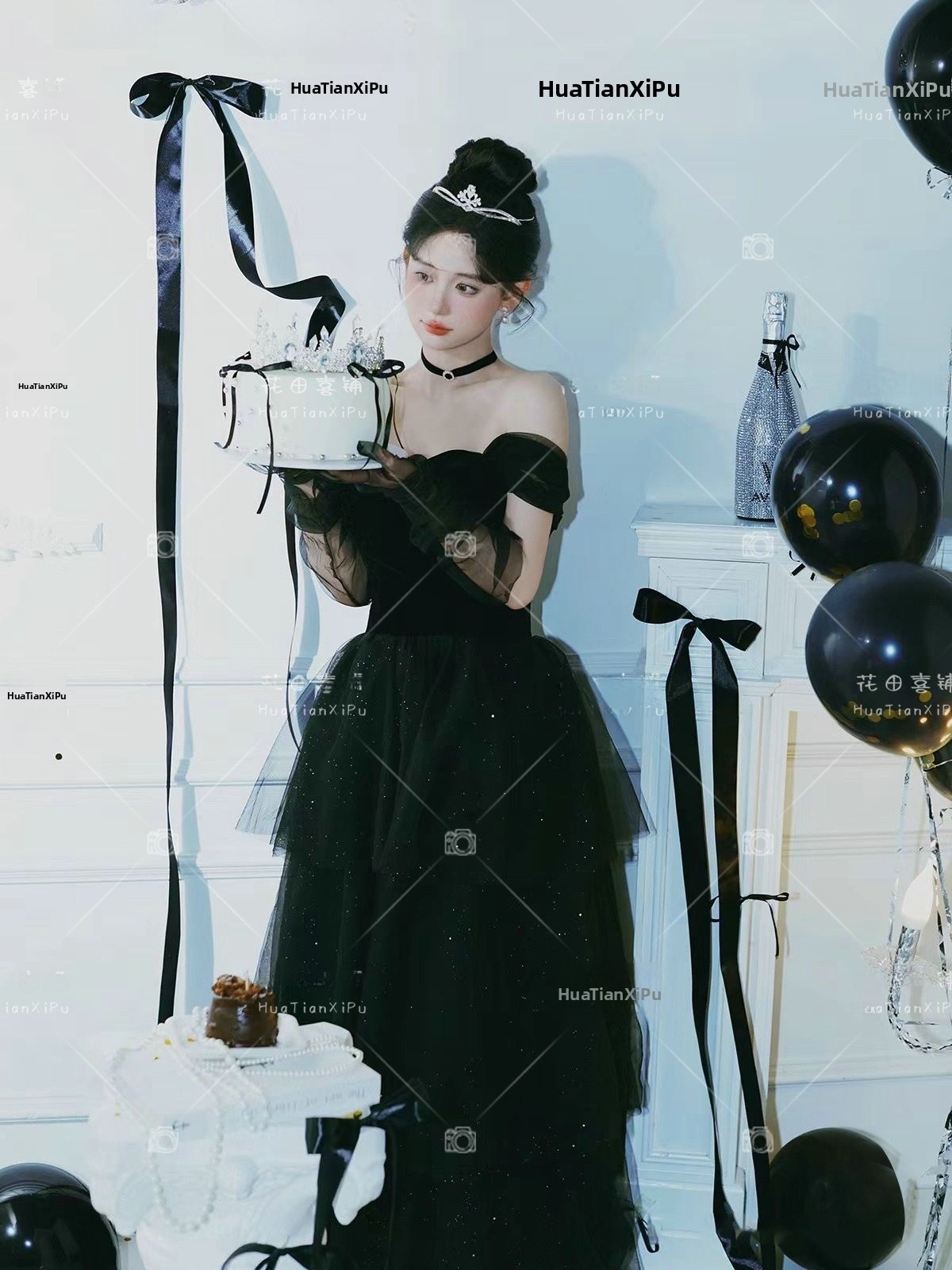 Photography Vintage - Black Gown Vintage Hepburn Style Photography