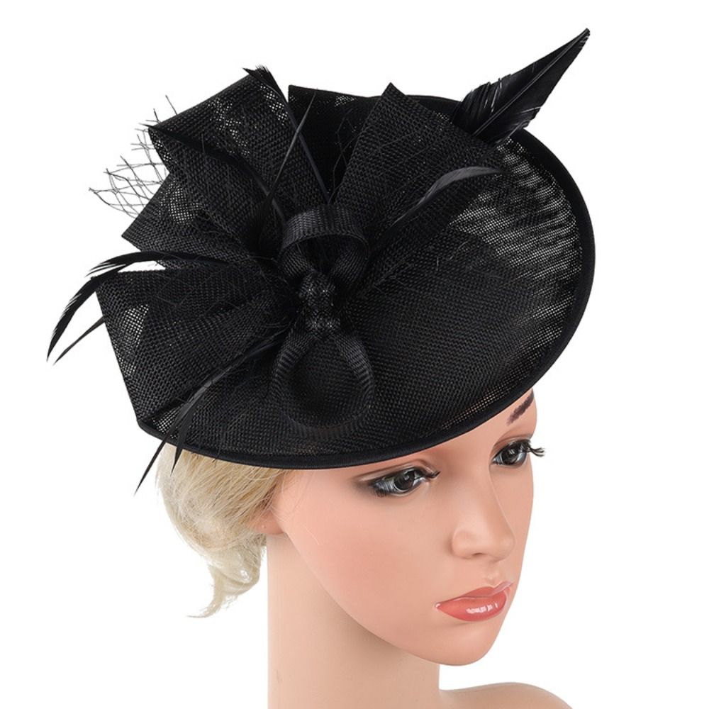 Photography Vintage - Vintage Exquisite Feathers Fascinator Hat Bowknot