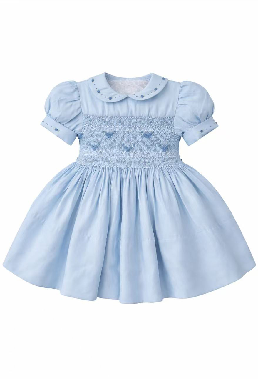 Photography Vintage - 0-6Y Baby Girl Summer Blue Handmade