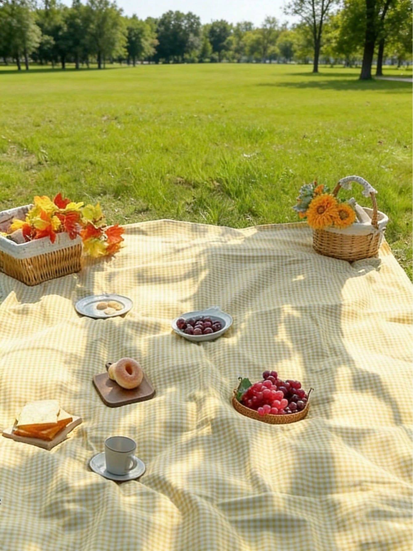 Photography Yellow - 1pc Charming Yellow & White Checkered