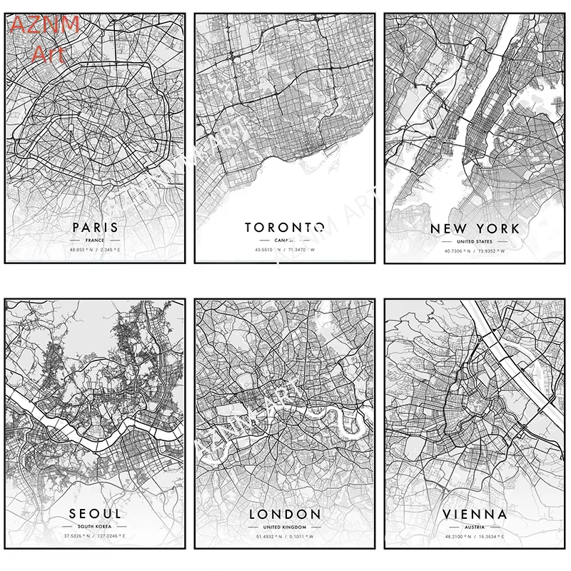 City Map Artwork Poster Paris  - Photography New York recension och pris