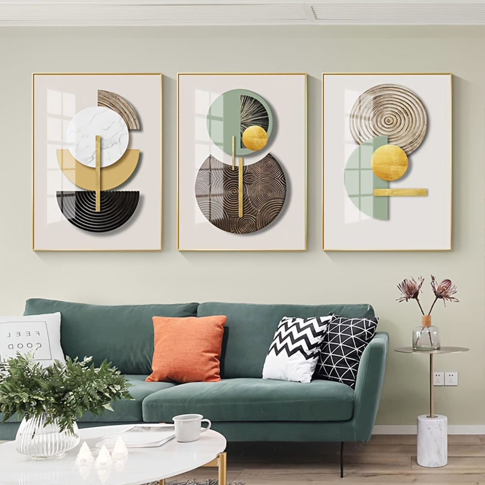 Frameless Golden Green Abstrac - Photography Angle recension och pris