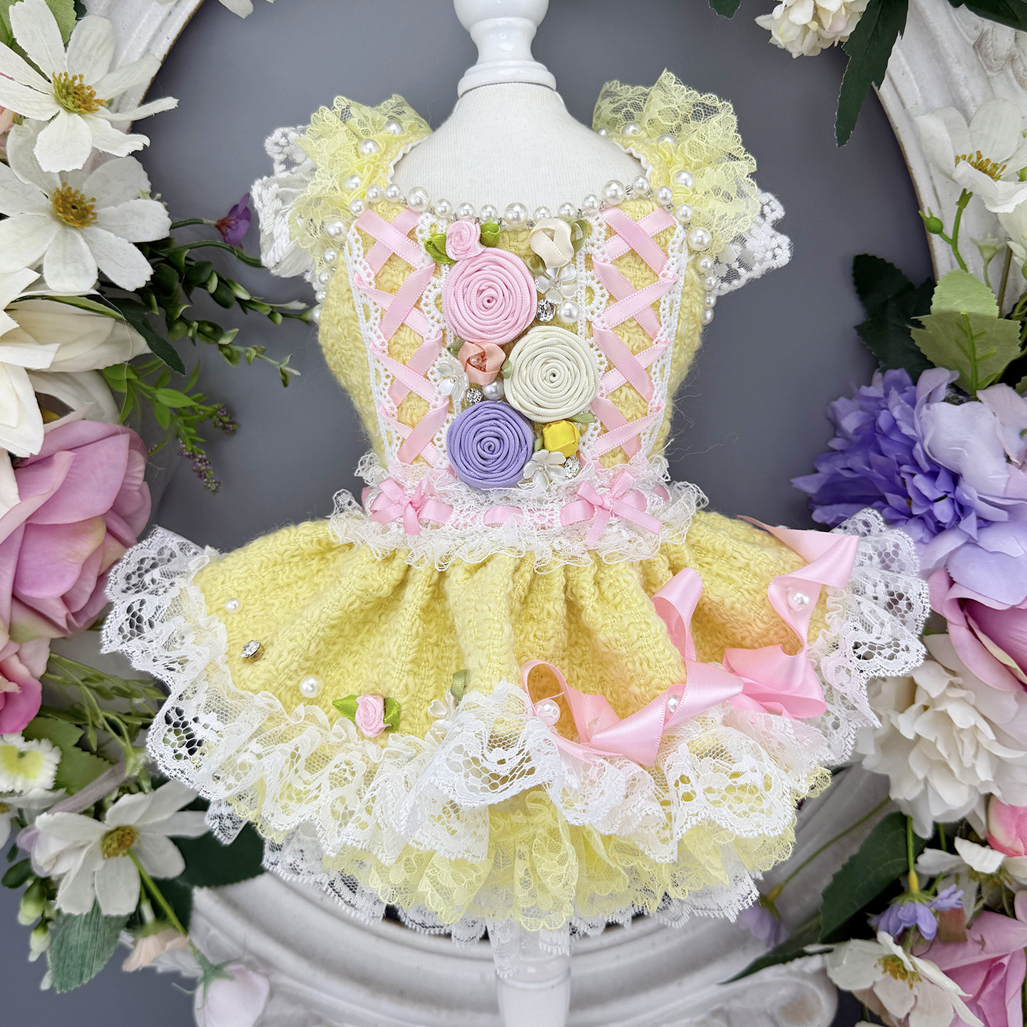 Luxury Lace Tail Princess Dres - Photography Yellow recension och pris