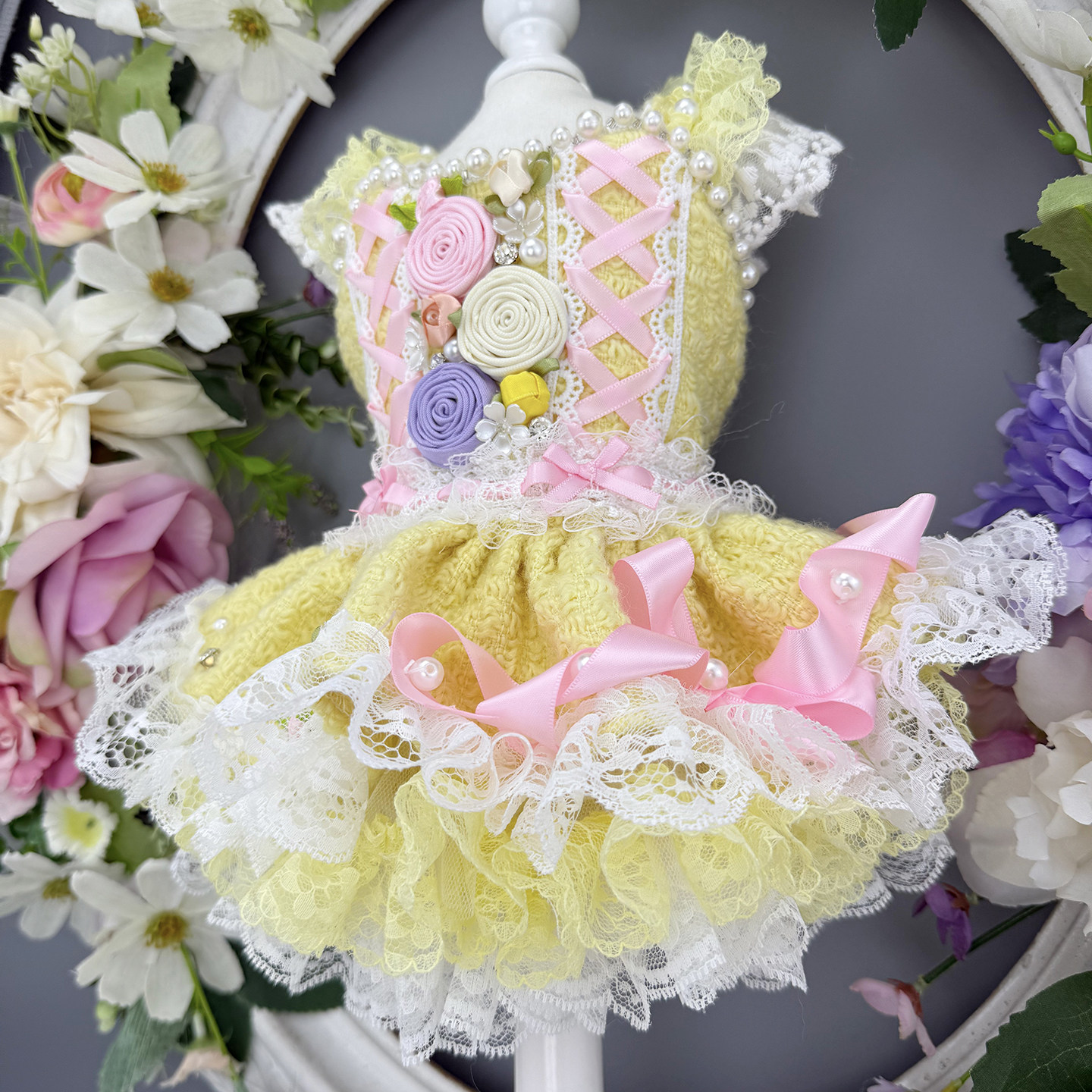 Luxury Lace Tail Princess Dres - Photography Yellow recension och pris