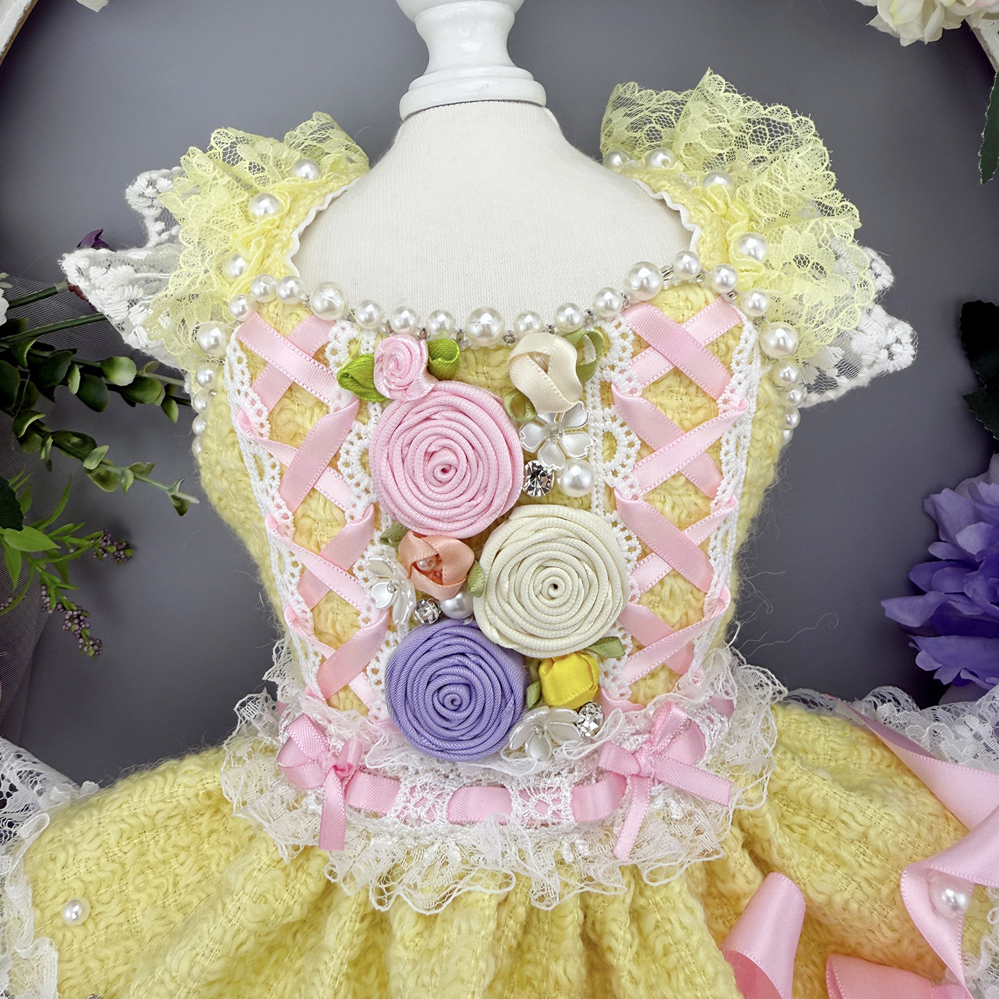 Luxury Lace Tail Princess Dres - Photography Yellow recension och pris