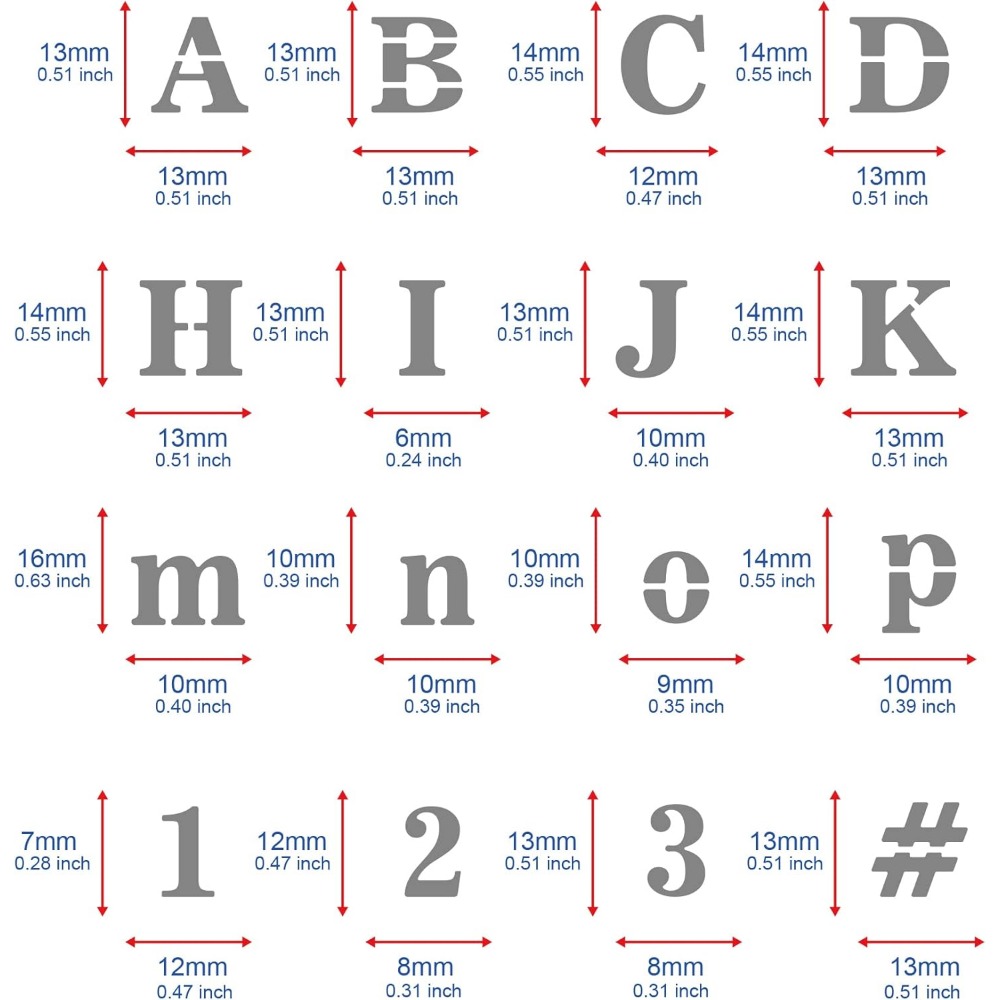Matte Metal Letters Stencils,  - Photography Font recension och pris
