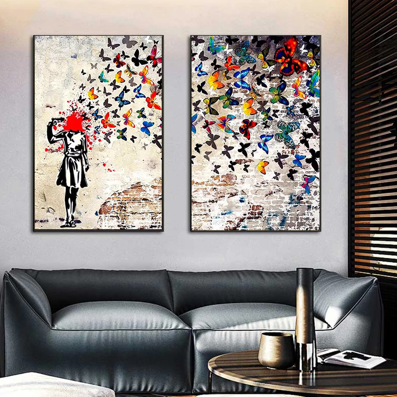 Banksy Butterfly Girl Poster a - Photography Types recension och pris