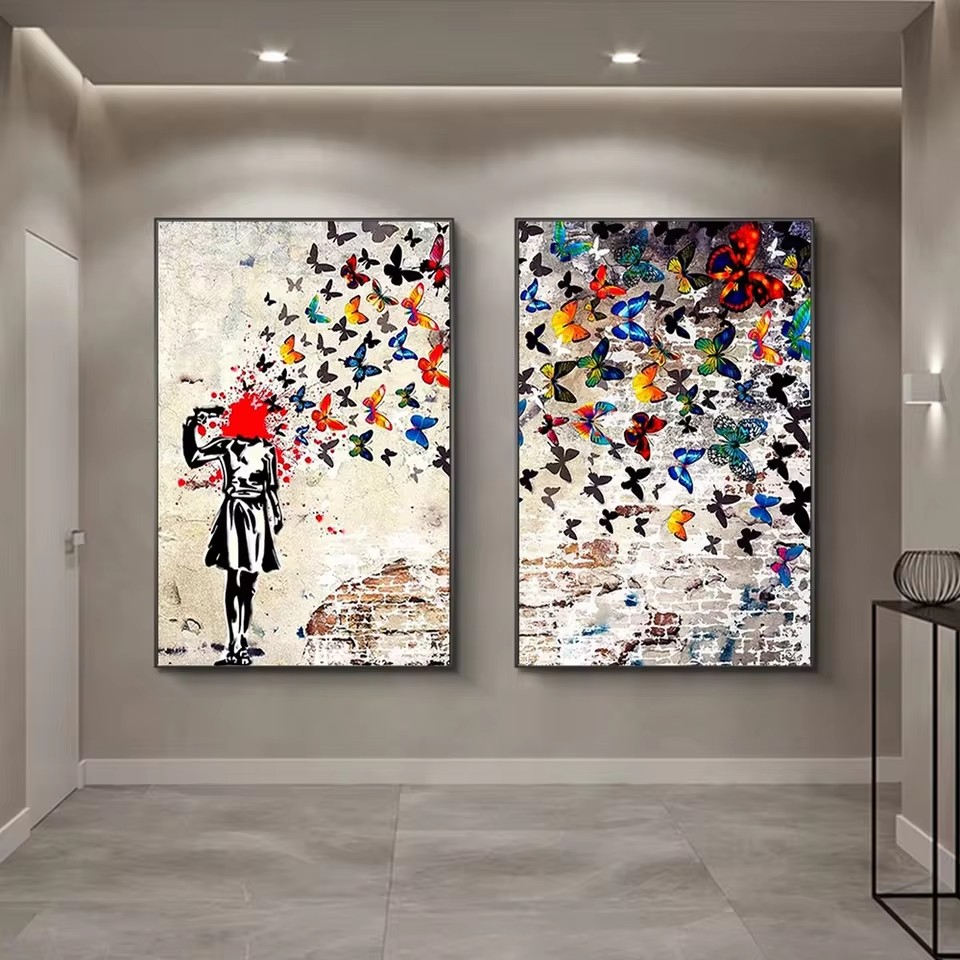 Banksy Butterfly Girl Poster a - Photography Types recension och pris