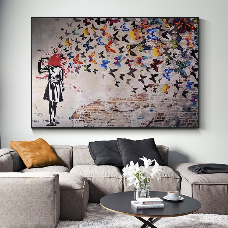 Banksy Butterfly Girl Poster a - Photography Types recension och pris