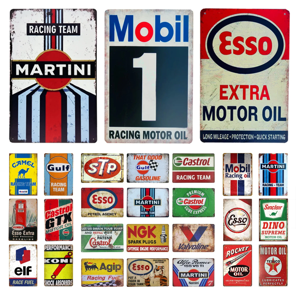 Vintage-Style Motor Oil Gas Si - Photography By recension och pris