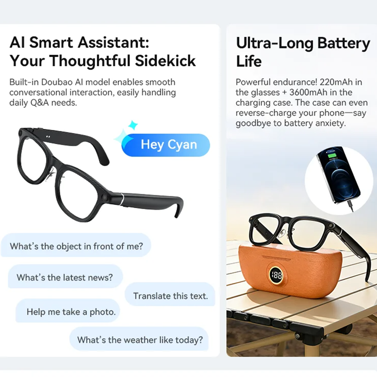 VWAR Smart Glasses with 3600mA - Photography Videos recension och pris