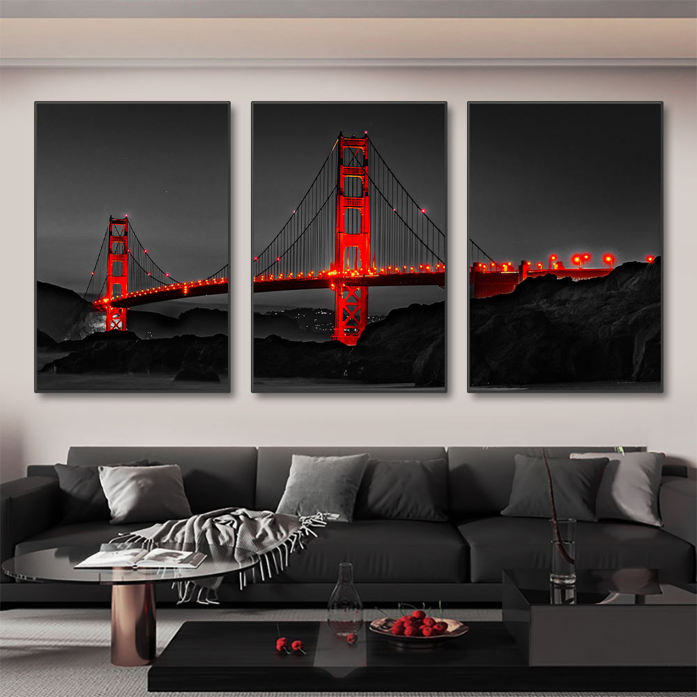 3PCS Frameless Poster Golden G - Photography Angle recension och pris