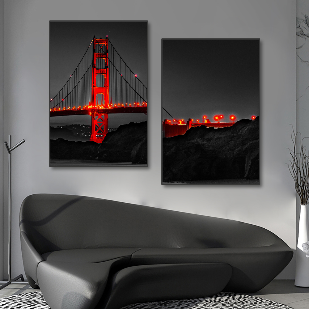 3PCS Frameless Poster Golden G - Photography Angle recension och pris