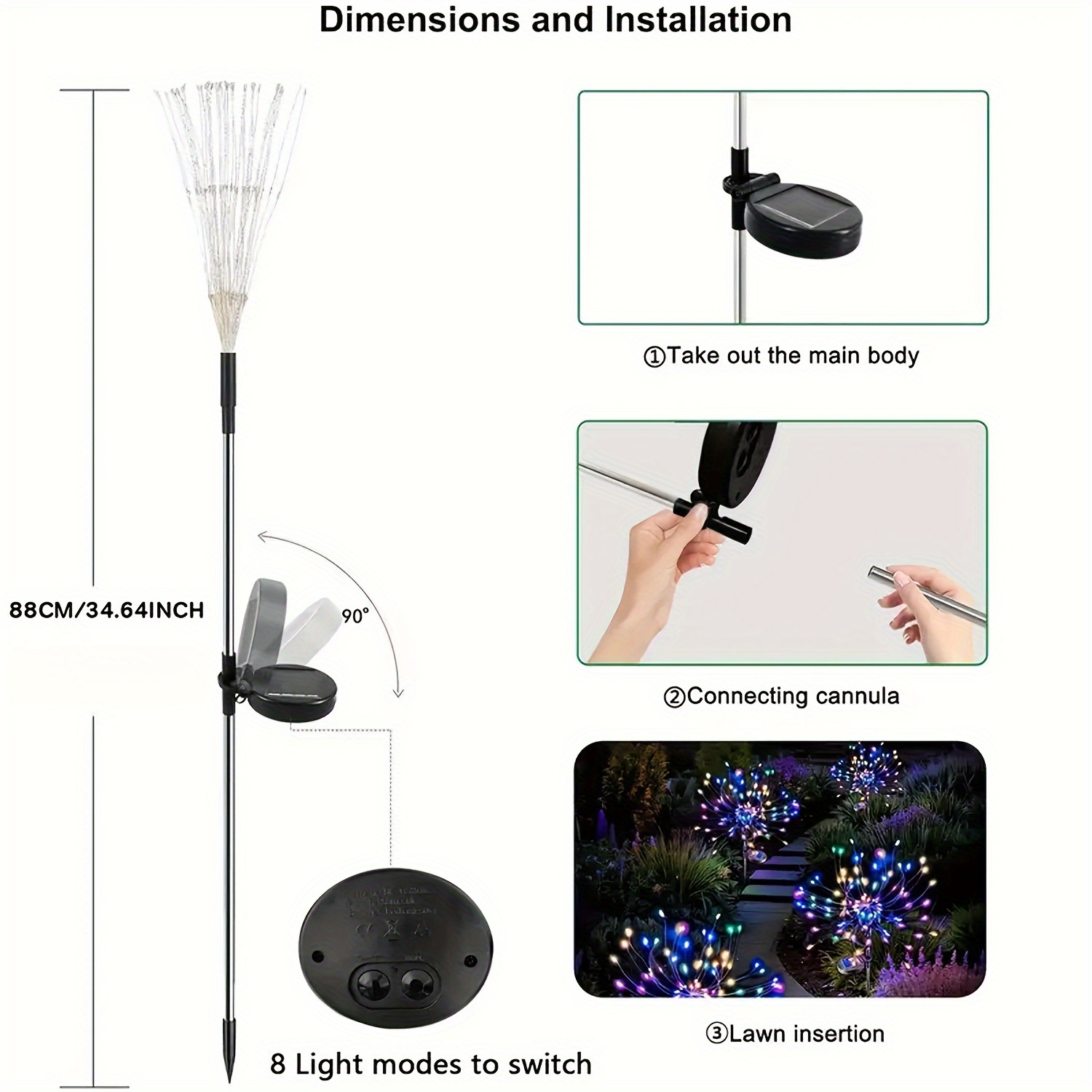 8-Mode Solar Firework Lights w - Photography Yellow recension och pris