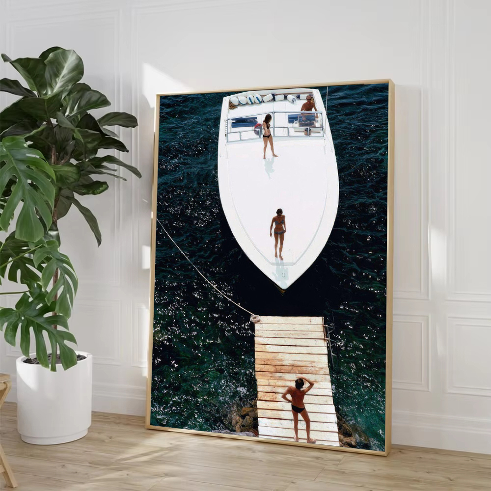 Slim Aarons Speedboat Landing  - Photography Vintage recension och pris