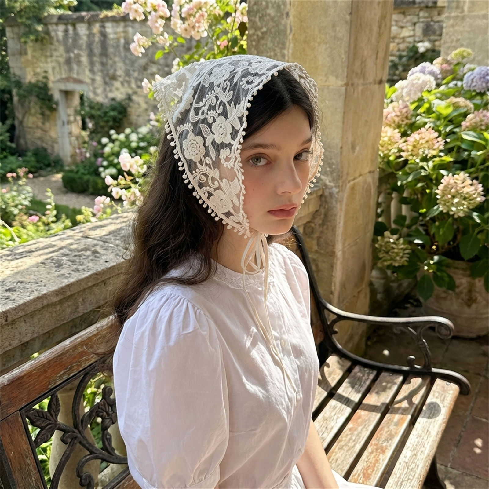 Lace Floral Scarf For Women Re - Photography Vintage recension och pris