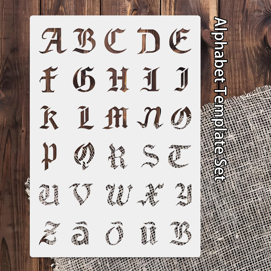 1PC A4 Gothic Alphabet Stencil - Photography Font recension och pris