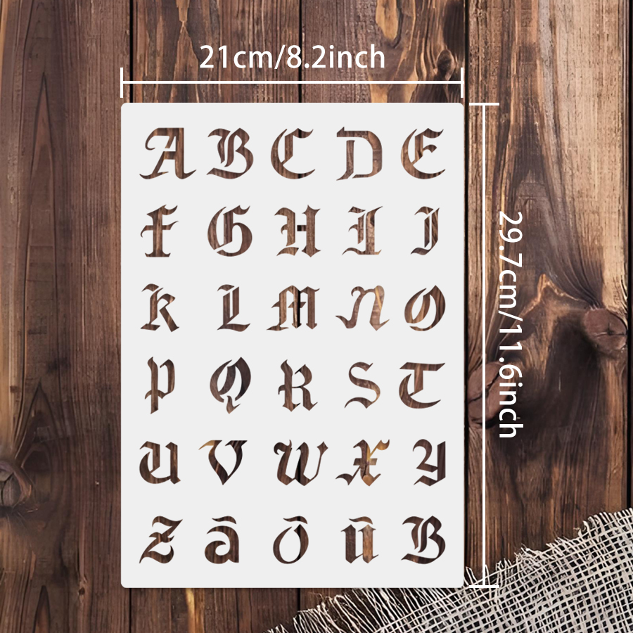1PC A4 Gothic Alphabet Stencil - Photography Font recension och pris