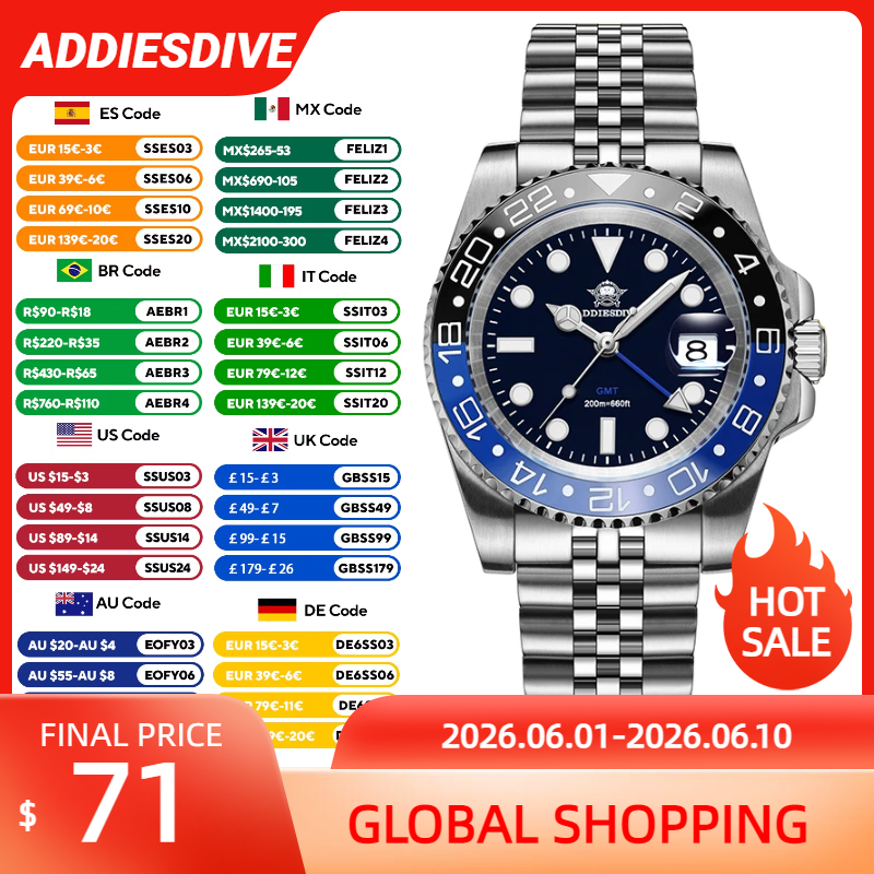 ADDIESDIVE AD2050 Luxury GMT W - Intervalometer Timer recension och pris