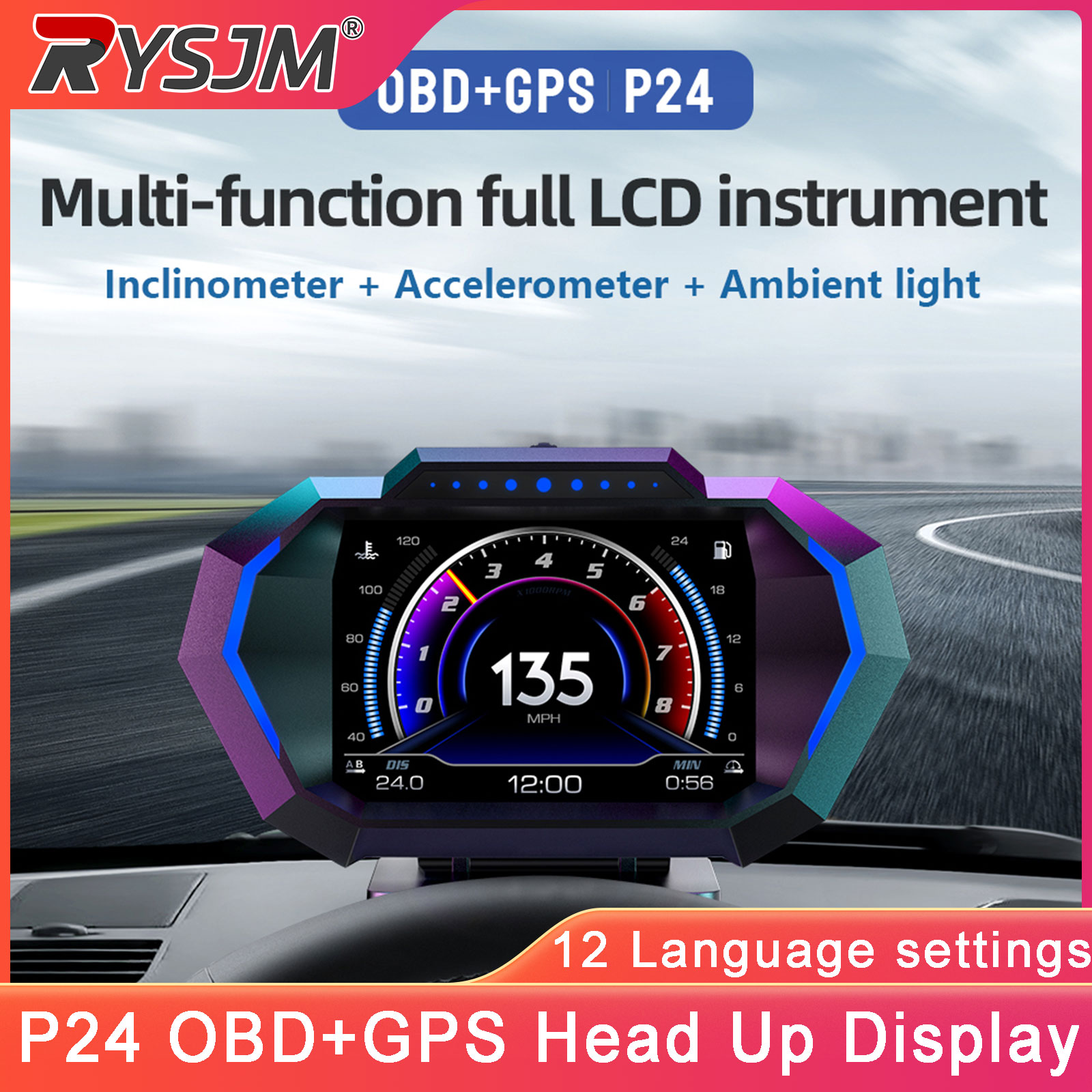 P24 Car OBD+GPS Head Up Displa - Intervalometer Timer recension och pris