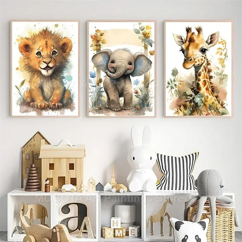 Watercolor Lion Giraffe Tiger  - Photography Hobby recension och pris