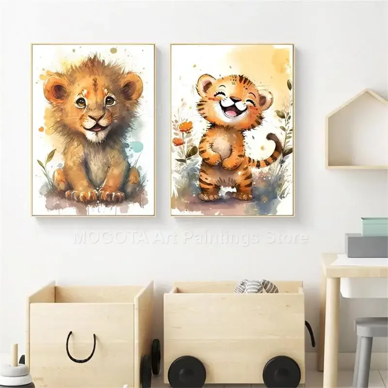 Watercolor Lion Giraffe Tiger  - Photography Hobby recension och pris