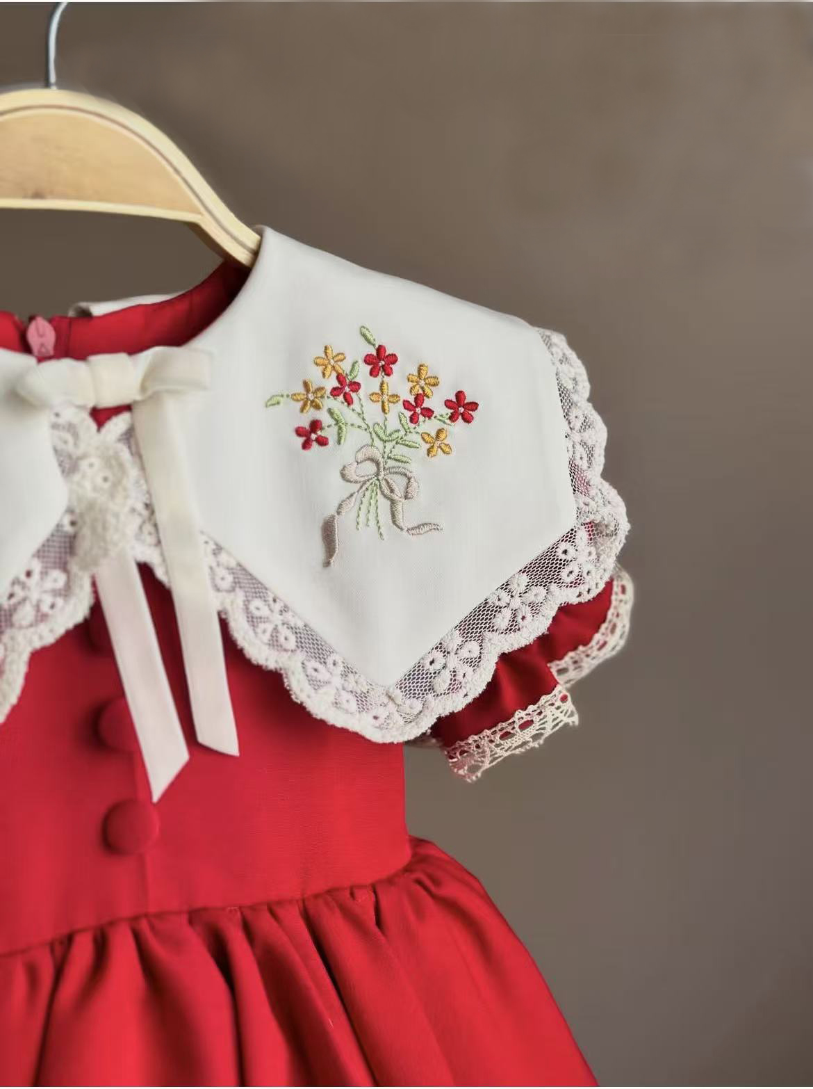 0-12Y Baby Girl Summer Red Emb - Photography Vintage recension och pris