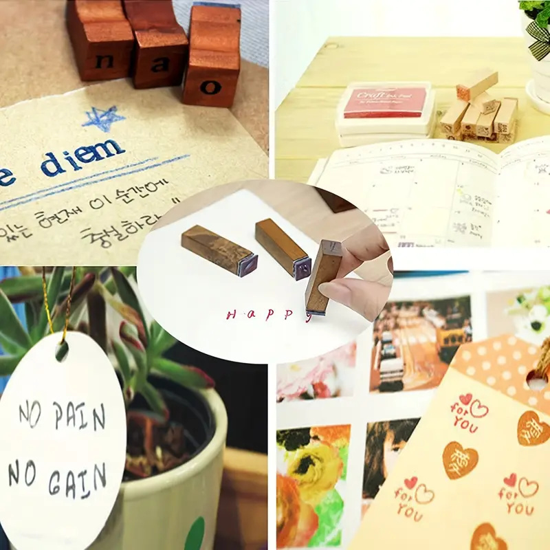 70pcs/set DIY Rubber Stamp Let - Photography Font recension och pris