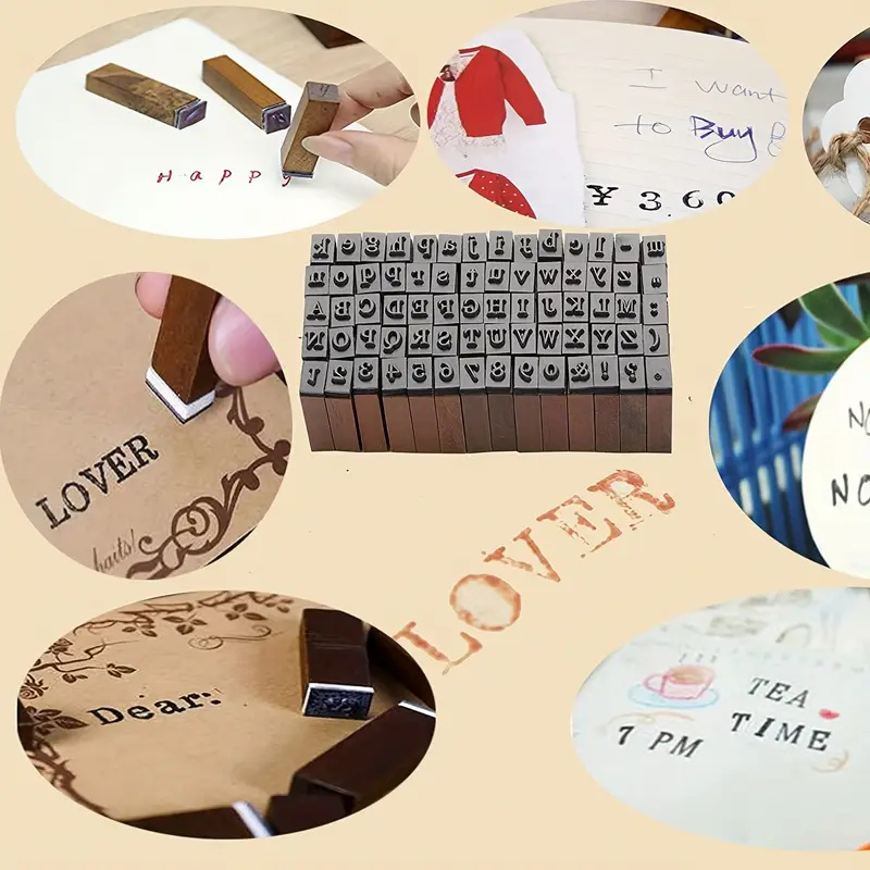 70pcs/set DIY Rubber Stamp Let - Photography Font recension och pris