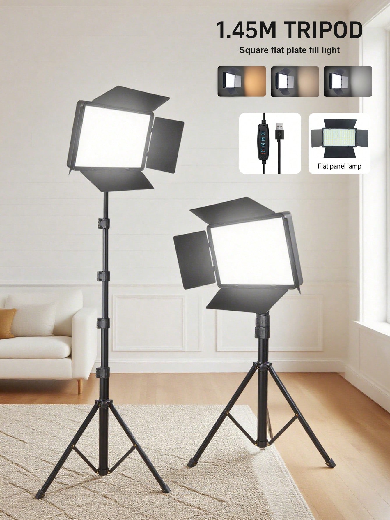145cm Adjustable Tripod LED Sq - Photography Videos recension och pris