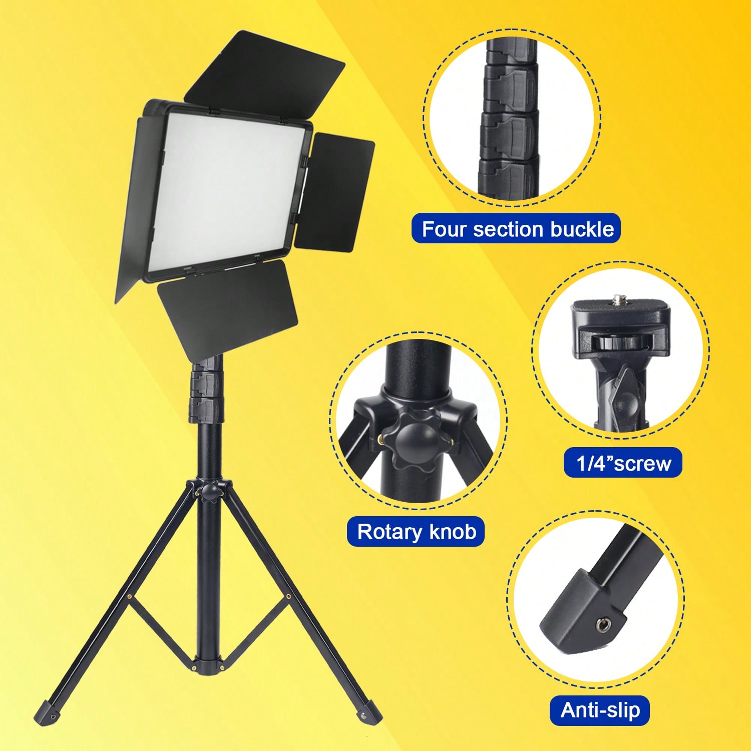 145cm Adjustable Tripod LED Sq - Photography Videos recension och pris