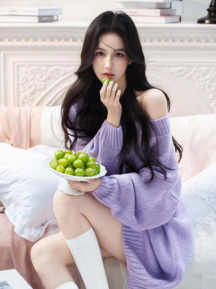 Autumn Winter Purple Sweater O - Photography Lighting recension och pris