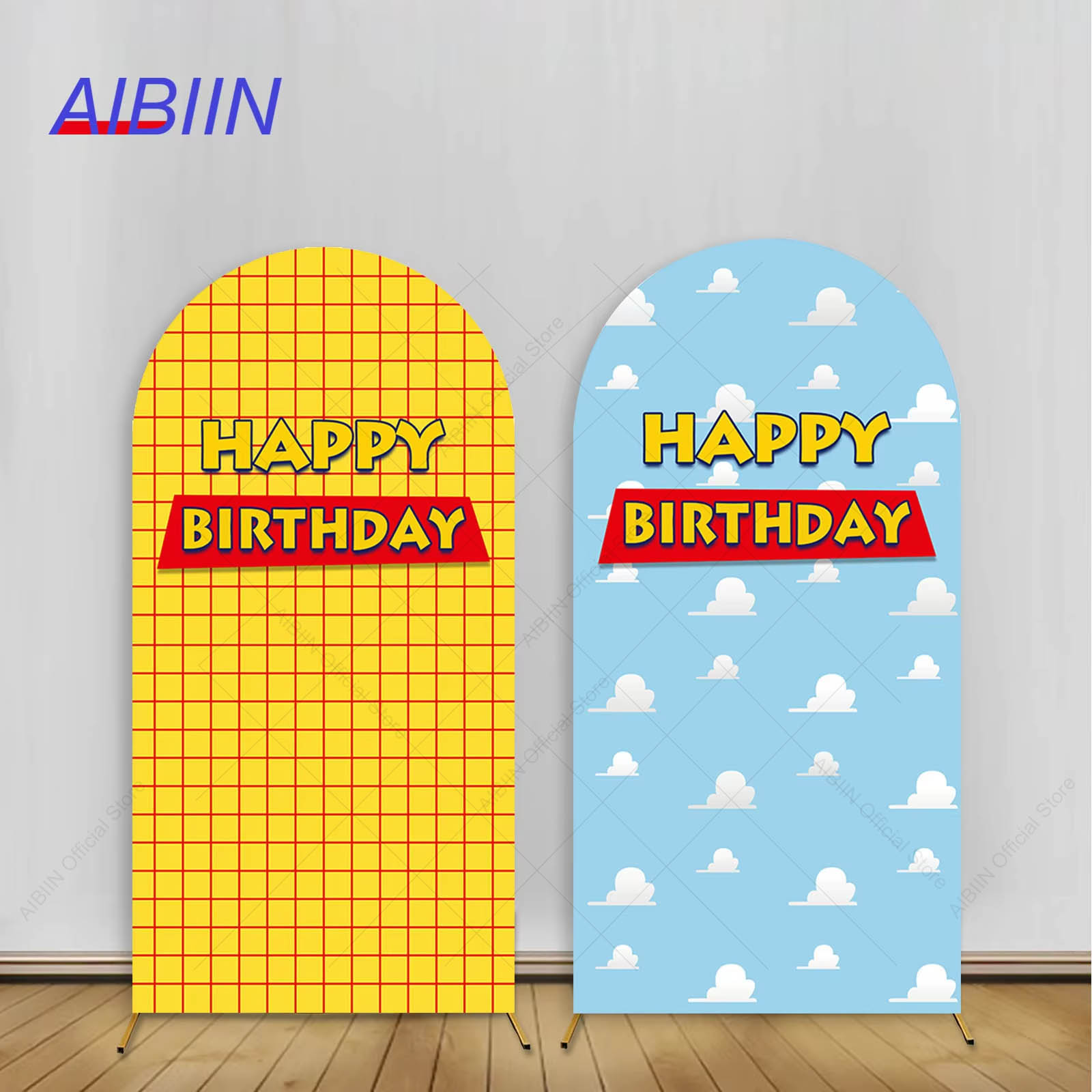 Happy Birthday Arch Backdrop C - Photography Yellow recension och pris
